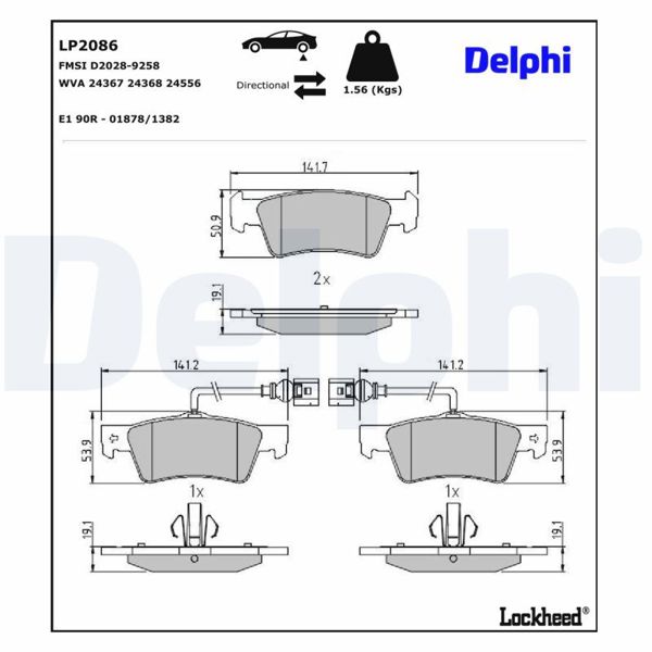 DELPHI LP2086 | Fren Balata Arka Multıvan T5 (7Hm, 7Hn, 7Hf, 7Ef, 7Em, 7En) 03-152.0 2.5 TDI 2.5 TDI 1.9 TDI Vr6 3.2 Vr6 3.2 4Motion 2.5 TDI 4Motion 2.5 TDI 4Motion 1.9 TDI 1.9 TDI 1.9 TDI 2.5 TDI Transporter T5 Minibüs / Otobüs (7Hb, 7Hj, 7Eb, 7Ej) 03-151.9 TDI 1.9 TDI 2.5 TDI 2.5 TDI 2.0 Vr6 3.2 2.5 TDI 4Motion 2.5 TDI 4Motion 1.9 TDI Touareg 7L 03-16 Jant