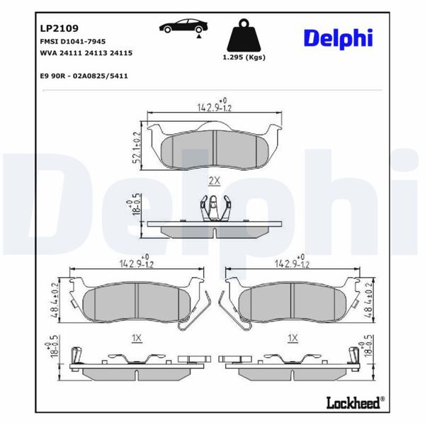 DELPHI LP2109 | Fren Balatası