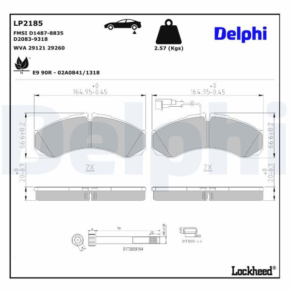 DELPHI LP2185 | Fren Balatası