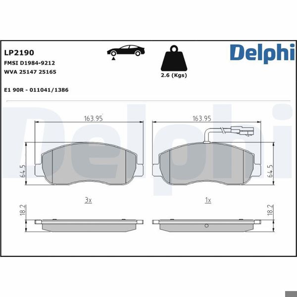DELPHI LP2190 | Fren Balata Ön 10-Master-Movano