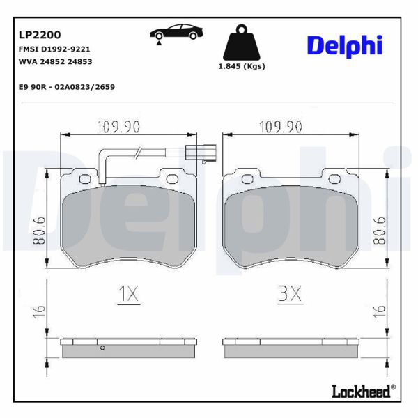 DELPHI LP2200 | Fren Balatası