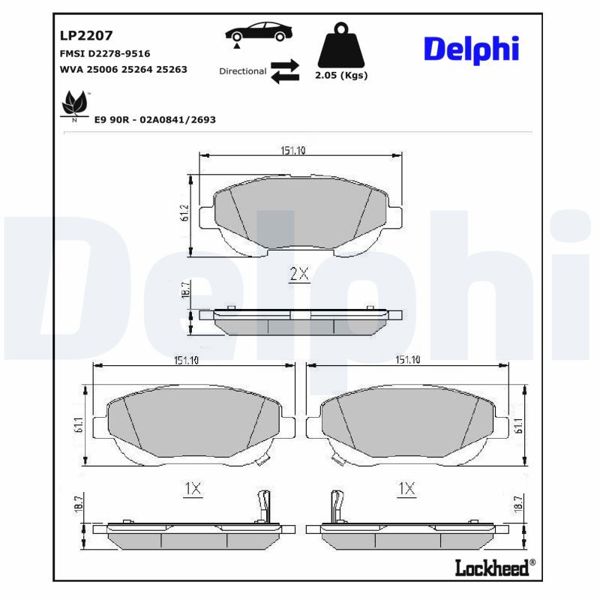 DELPHI LP2207 | Fren Balatası