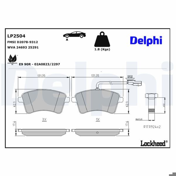 DELPHI LP2504 | Fren Balata Ön Kangoo / Grand Kangoo II (Kw0 / 1_) 08-1.5 DCI 110 (Kw0c, Kw0h) 1.6 (Kw00, Kw0y, Kw0e, Kw0n, Kw0p) 1.6 16V (Kw03, Kw09, Kw0d, Kw0u, Kw0w, Kw13) 1.5 DCI 70 (Kw0v, Kw0a) 1.5 DCI 85 (Kw0k, Kw0l, Kw0b) 1.5 DCI 105 (Kw0f) 1.6 16V Flex (Kw01) 1.2 TCE 115 (Kw02, Kw14) 1.5 DCI 75 (Kw07, Kw10, Kw04) 1.5 DCI 90 (Kw05, Kw08, Kw0g, Kw11) 1.5 DCI 110 (Kw06, Kw12) 1.5 DCI 90 (Kw18) 1.5 DCI 80 (Kw15) 1.5 DCI 115 (Kw17) 1.5 DCI 95 (Kw16) Kangoo Be Bop (Kw0 / 1_) 09-121.5 DCI 1.5 DCI 75 1.6 (Kw0d) 1.5 DCI (Kw0f) 1.5 DCI (Kw0g) Kangoo Express (Fc0 / 1_) 97-081.6 16V Kangoo II 08-/ Cıtan 12-Bosch Fiş