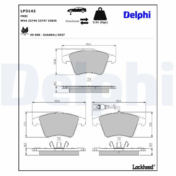 DELPHI LP3142 | Fren Balatası
