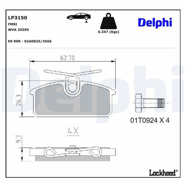 DELPHI LP3150 | Fren Balatası Arka Renault Twızy 0.0 Electrıc 12 -