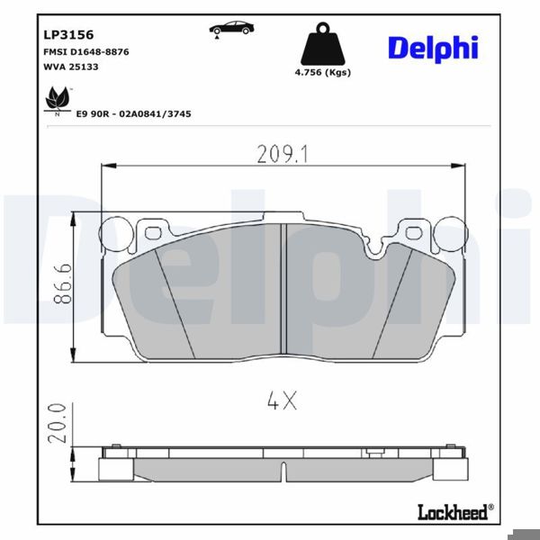 DELPHI LP3156 | Fren Balatası