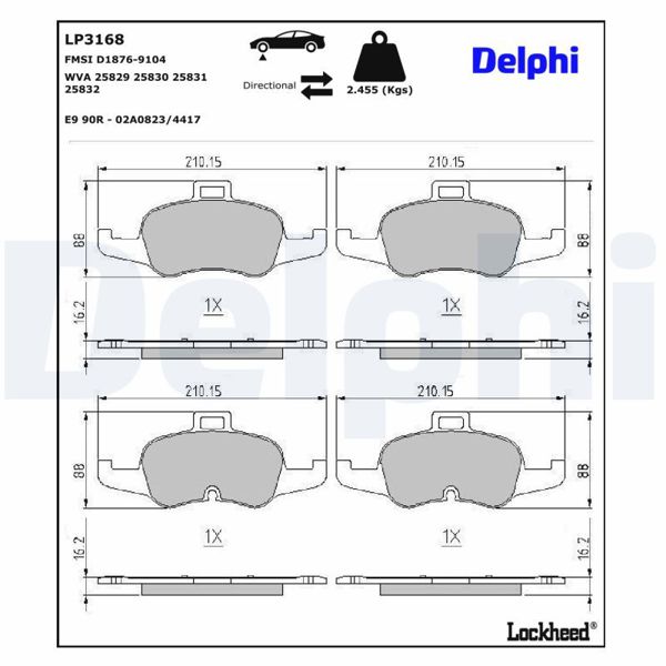 DELPHI LP3168 | Fren Balatası