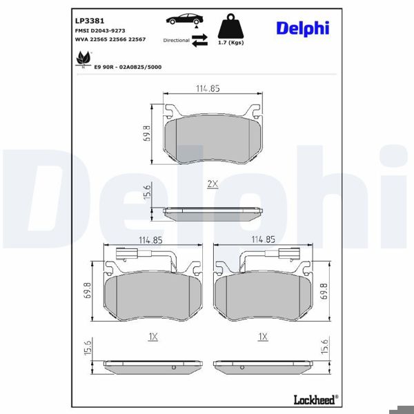 DELPHI LP3381 | Fren Balatası
