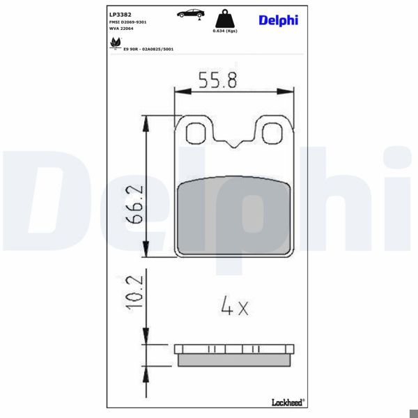 DELPHI LP3382 | Fren Balatası Arka-Alfa Romeo Giulietta 2019 -