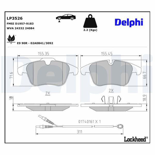 DELPHI LP3526 | Fren Balatası