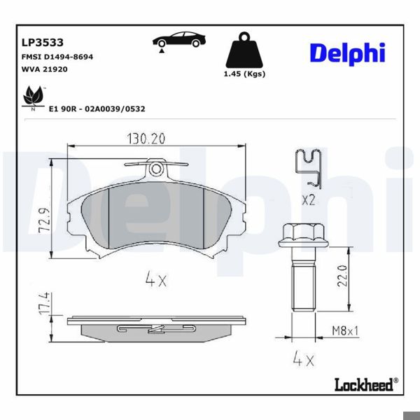 DELPHI LP3533 | Fren Balatası