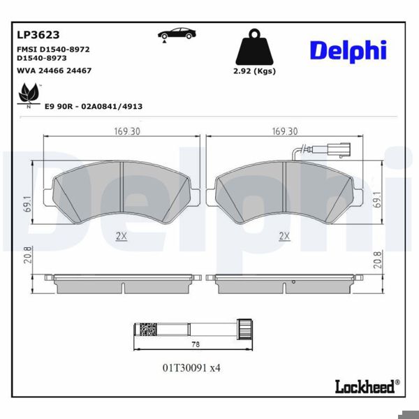 DELPHI LP3623 | Fren Balatası