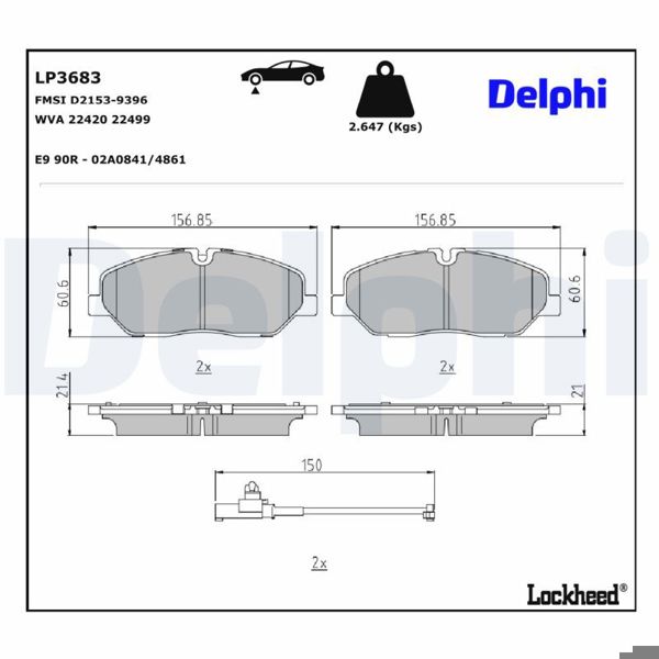 DELPHI LP3683 | Fren Balatası