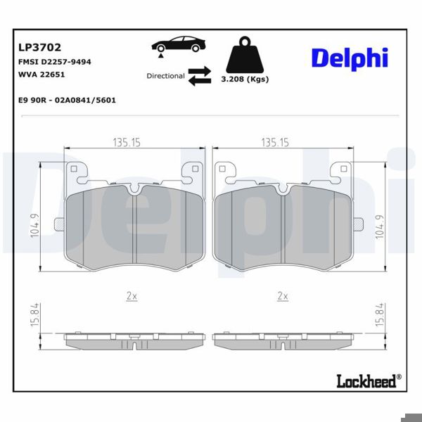 DELPHI LP3702 | Fren Balatası