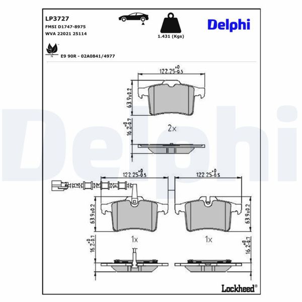 DELPHI LP3727 | Fren Balatası
