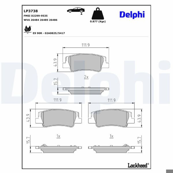 DELPHI LP3738 | Fren Balatası