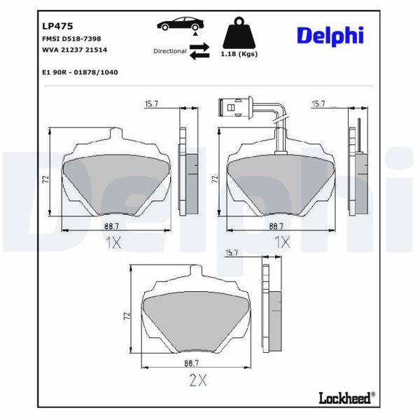 DELPHI LP475 | Fren Balatası