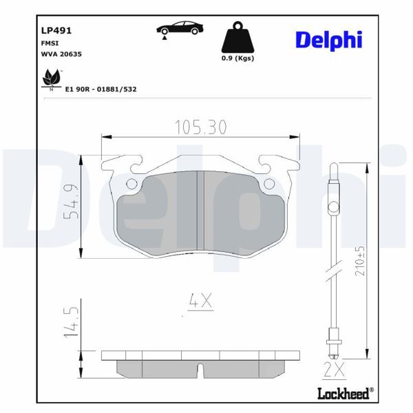 DELPHI LP491 | Fren Balata Ön Clio I Kasa / Egik Arka (S57_) 91 > 9844927 Express Kasa / Büyük Limuzin (F40_, G40_) 85 > 981.0 44927 1.0 1.6 D (F404) 1.2 (F406, G40a) 44958 44927 Super 5 (B / C40_) 84 > 961.0 (B / C / 400) 1.1 (B / C / 401, B / C40h) 1.1 (B / C / 401) 1.2 (B / C40f) Twingo I (C06_) 93 > 071.2 (C063, C064) 1.2 (C067) 1.2 (C066,