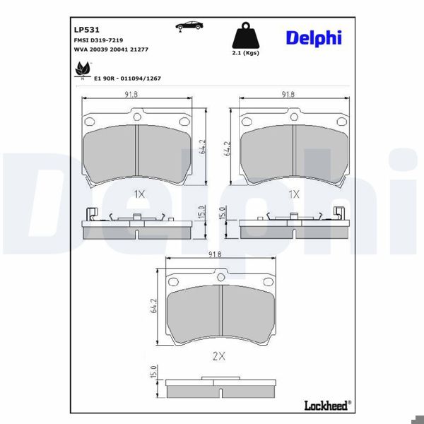 DELPHI LP531 | Fren Balatası