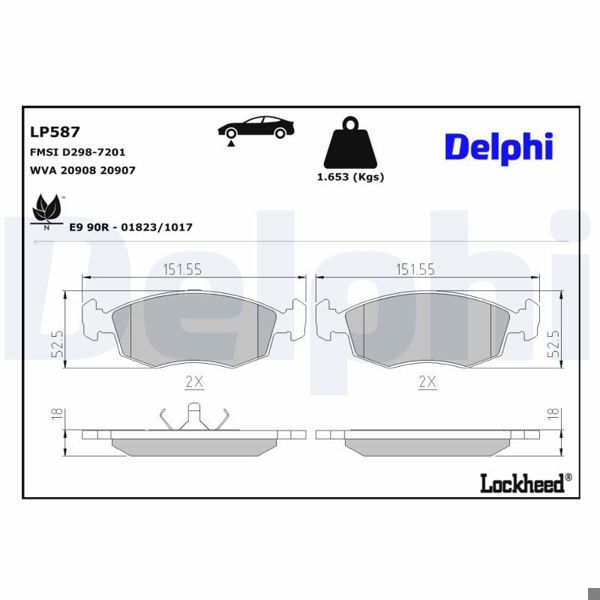 DELPHI LP587 | Fren Balatası