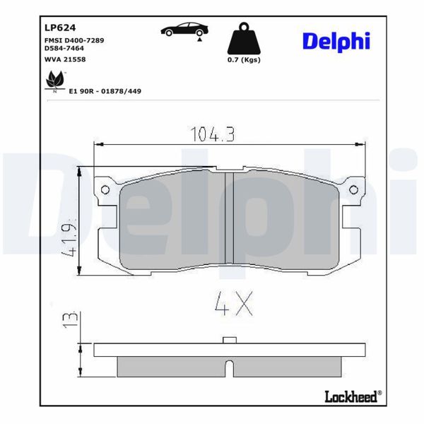 DELPHI LP624 | Fren Balatası