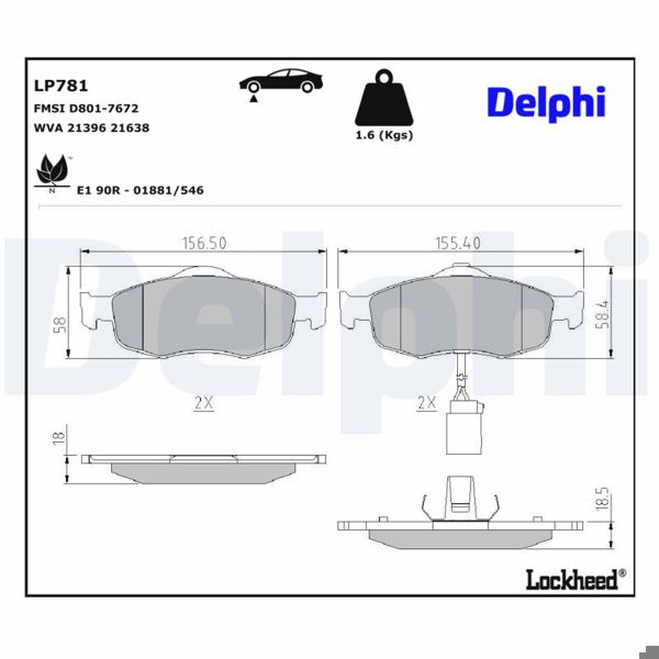 DELPHI LP781 | Fren Balatası