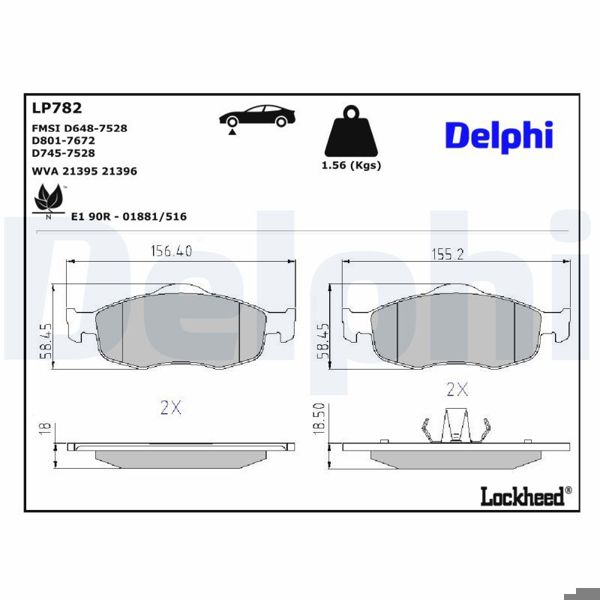 DELPHI LP782 | Fren Balatası