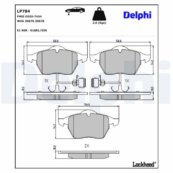 DELPHI LP784 | Fren Balatası