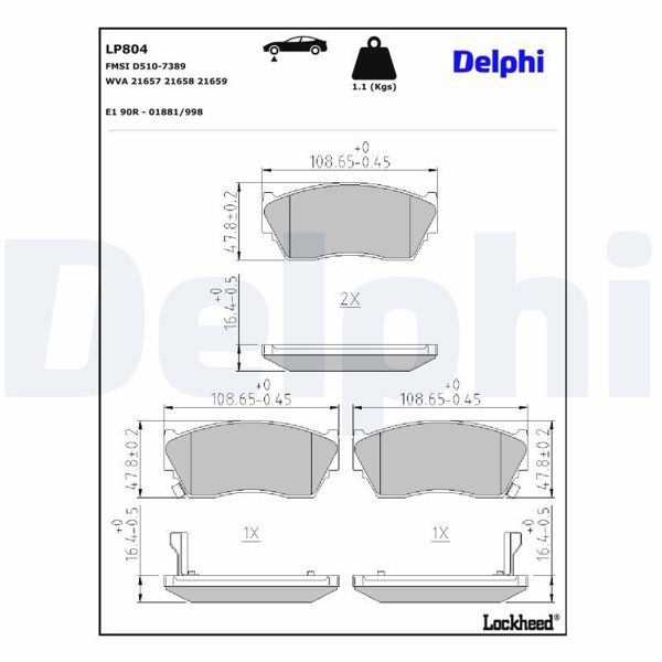 DELPHI LP804 | Fren Balatası