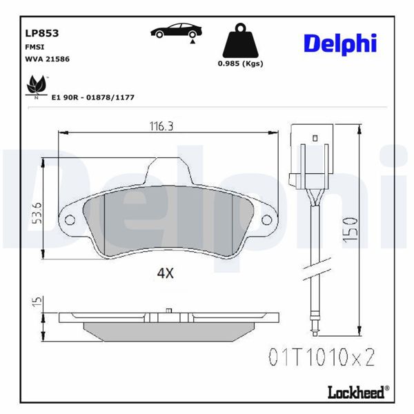 DELPHI LP853 | Fren Balatası
