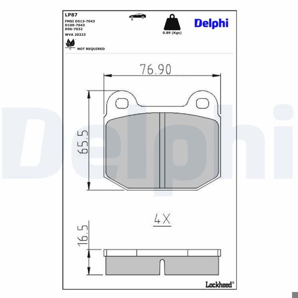 DELPHI LP87 | Fren Balatası
