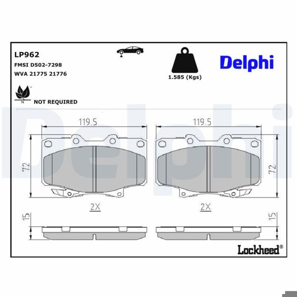 DELPHI LP962 | Fren Balatası