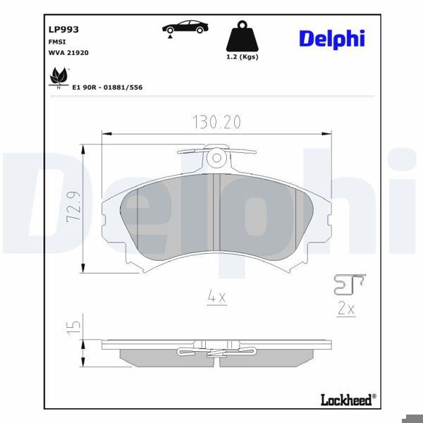 DELPHI LP993 | Fren Balata Ön Carisma (Da_) 95-061.8 Msx-16V (Da2a) 1.8 (Da2a) 1.9 TD (Da4a) 1.6 (Da1a) 1.8 16V GDI (Da2a) 1.8 GDI (Da2a) 1.6 (Da1a) 1.6 (Da1a) Carisma Sedan (Da_) 96-061.9 TD (Da4a) 1.8 (Da2a) 1.6 (Da1a) 1.8 16V GDI (Da2a) 1.8 GDI (Da2a) 1.6 (Da1a) Colt Czc VI Cabrio (Rg) 06-091.5 (Z36a) 1.5 Turbo (Z37a) Colt VI (Z3_A, Z2_A) 04-121.3 (Z21a) 1.5 (Z23a) 1.1 (Z31a, Z32a) 1.5 Dı-D (Z38a) 1.5 Dı-D (Z39a) Carisma 96-06 Colt 04-Space Star 98-/ Fortwo 04-06 / S40 95-1.3 1.5