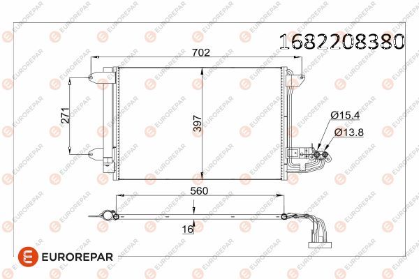 EUROREPAR 1682208380 | Psa / Erp Klima Rad. Audi A3 Octavia Caddy III IV 1.9 2.0 1.6 TDI Bsu Clca Caye 04-05