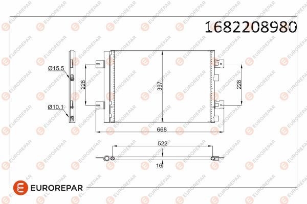 EUROREPAR 1682208980 | Psa / Klima Radyatörü Logan Duster Mcv Sandero