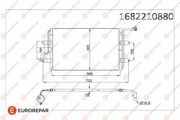 EUROREPAR 1682210880 | Psa / Erp Klima Rad. Caddy III Golf V-VI 05 -