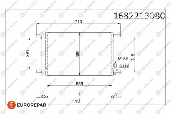 EUROREPAR 1682213080 | Psa / Erp Klima Radyatörü Seat Leon St VW Golf VII Troc (A11) Audi A3 Tt Q2 Q3