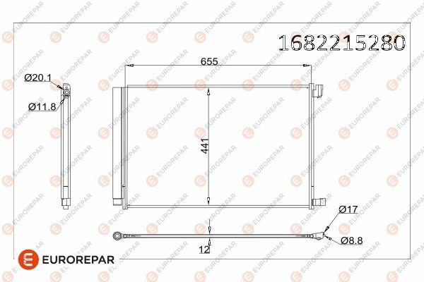 EUROREPAR 1682215280 | Psa / Erp Klima Rad. Mercedes Vito Sserisi Cserisi Eserısı Glc Amg Vserısı CLS