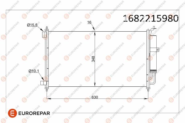 EUROREPAR 1682215980 | Psa / Erp Klima Radyatörü Nissan Micra III (K12) Note (E11,Ne11) Juke (F15) Tııda (C11