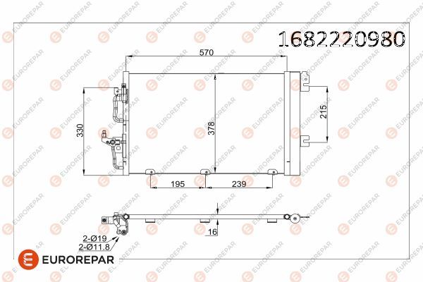 EUROREPAR 1682220980 | Psa / Erp Klima Radyatörü Astra H (A04) Zafira B (A05)
