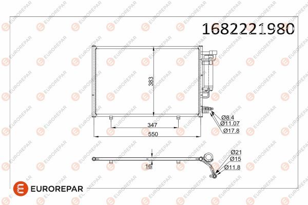 EUROREPAR 1682221980 | Psa / Klima Radyatörü (Kondanser) Fiesta VI 1.25 / 1.4I / E5 1.4Tdcı 08 / > ()