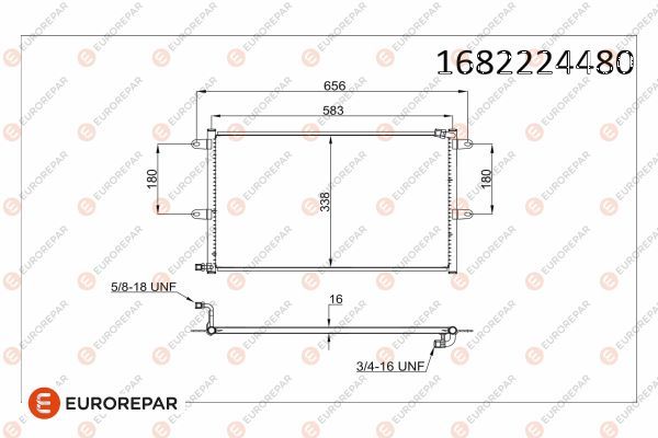 EUROREPAR 1682224480 | Psa / Erp Klima Radyatörü VW Polo III (6V2,6V5) Caddy II (9K9b,9K9a) Seat Ibiza Cordob