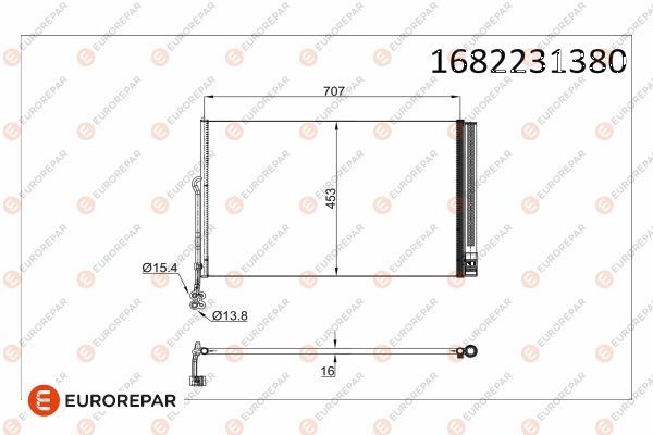 EUROREPAR 1682231380 | Klima Radyatörü 8Fc351343161 (726X452x16)