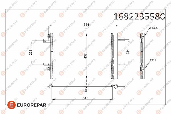 EUROREPAR 1682235580 | Psa / Erp Klima Rad. 308 3008 Expert Traveller 508 C4 Jumpy Grandland Combo