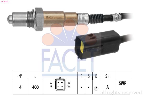 FACET 10.8559 | Oksijen Sensörü Chevrolet Aveo / Kalos 1.2 8V