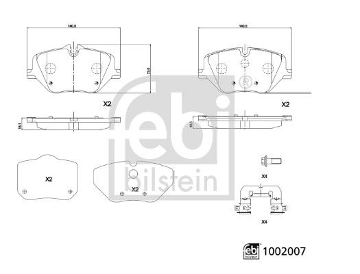 FEBI BILSTEIN 1002007 | Fren Balatası U-11 X1 18İ Ön