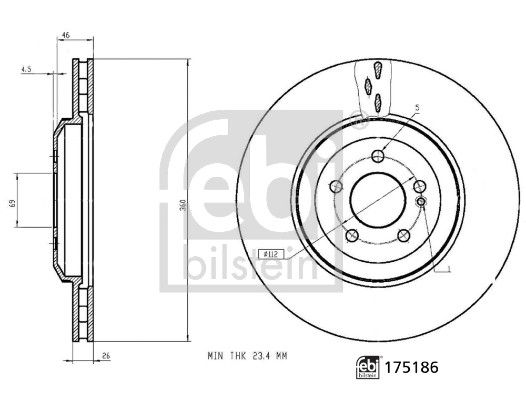 FEBI BILSTEIN 175186 | / Fren Diski 253 / 257 / 293 Arka