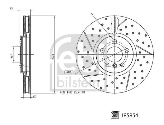 FEBI BILSTEIN 185854 | Fren Diski Ön Mini Cooper F55 F54 F56 F57 13 >