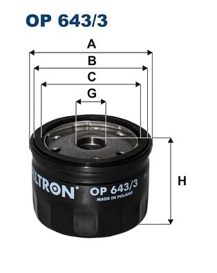 FILTRON OP643-3 | Yağ Filtresi Küçük-(Renault Clio I-II-III / Kangoo Express / Megane I-II / Laguna II / Modus Scenic / Laguna I / R19 1.6