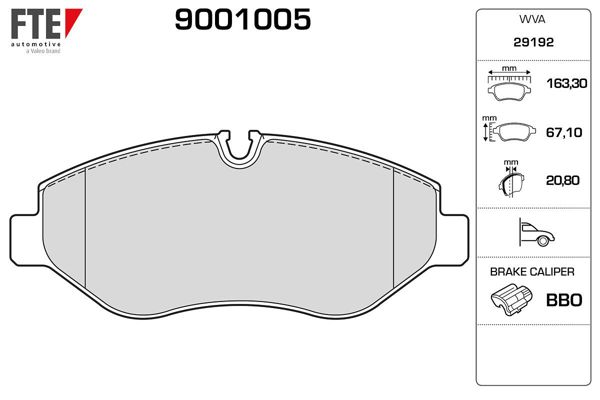 FTE 9001005 | Fren Balatası Ön Gdb1698 / Fvr1778